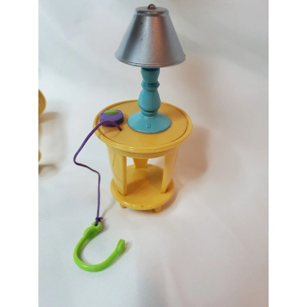Fisher Price Loving‎ Family Dollhouse Nursery Table Lamp Chair Red Upholstered